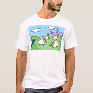 Four sheep on a hill. Dark and light clothing T-Shirt