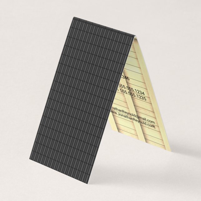 Four-Sided Roofing Construction Black Roof Company Business Card (Front)
