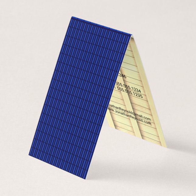Four-Sided Roofing Construction Blue Roof Company Business Card (Front)