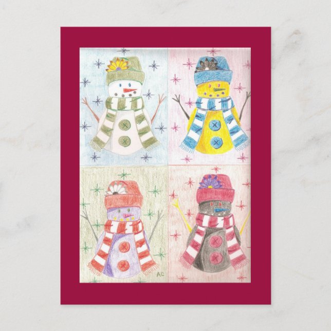 Four snowmen postcard (Front)
