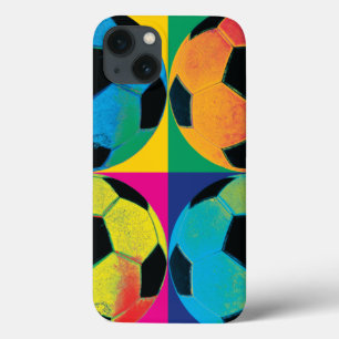 Four Soccer Balls in Different Colours iPhone 13 Case