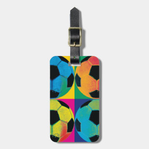 Four Soccer Balls in Different Colours Luggage Tag