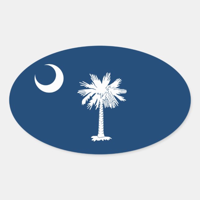 FOUR South Carolina Flag Oval Sticker (Front)