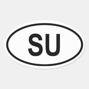 FOUR Soviet Union "SU" Oval Sticker