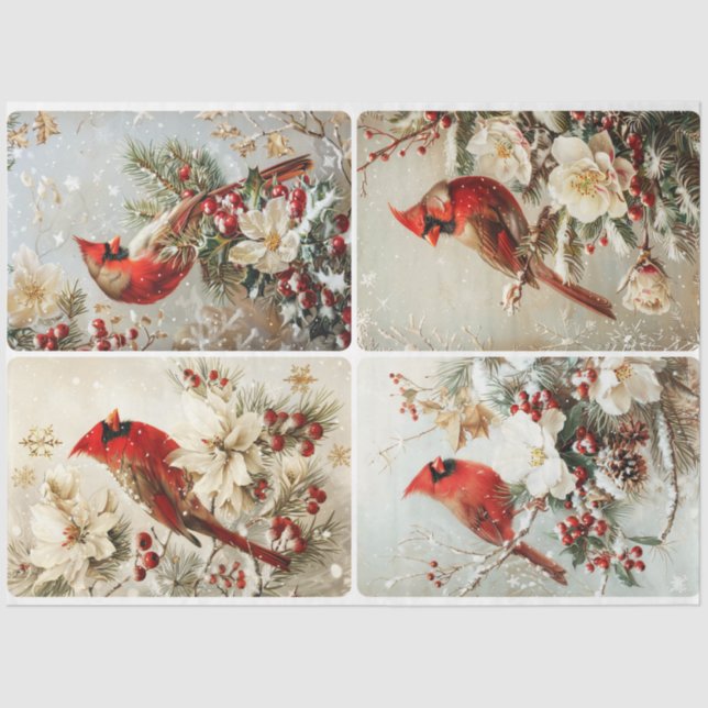 Four square Cardinals Tissue Paper (Front)