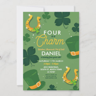 Four St. Patricks Day 4e anniversaire Invitation d