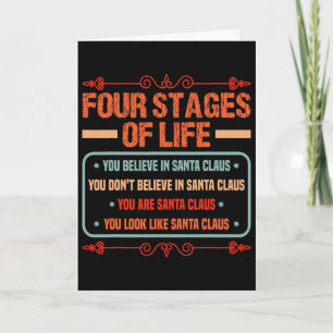 Four Stages Of Life Santa Fathers Day Funny Dad Pa Card