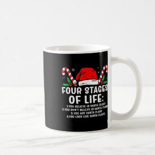 Four Stages Of Life Santa Funny Christmas X-mas Hu Coffee Mug