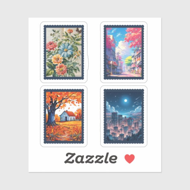 four stamps (Sheet)