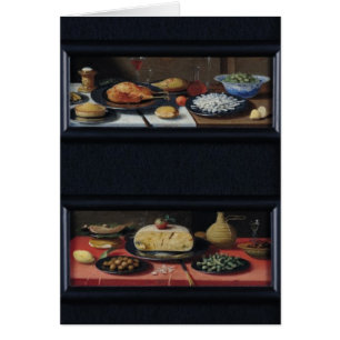 Four Still Lives of Food and Fruit