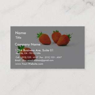 Four Strawberries On White Background Business Card