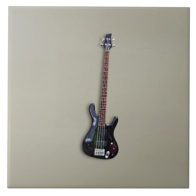 Four String Black Guitar Tile (Front)
