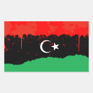 FOUR Stylized Kingdom of Libya Flag (1951-1969) Sticker