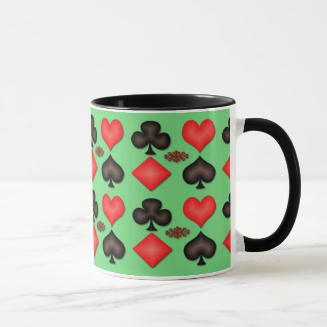 Four Suits Playing Card Mugs Customize Background (Right)