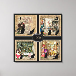 Four times Anton Pieck Canvas Print