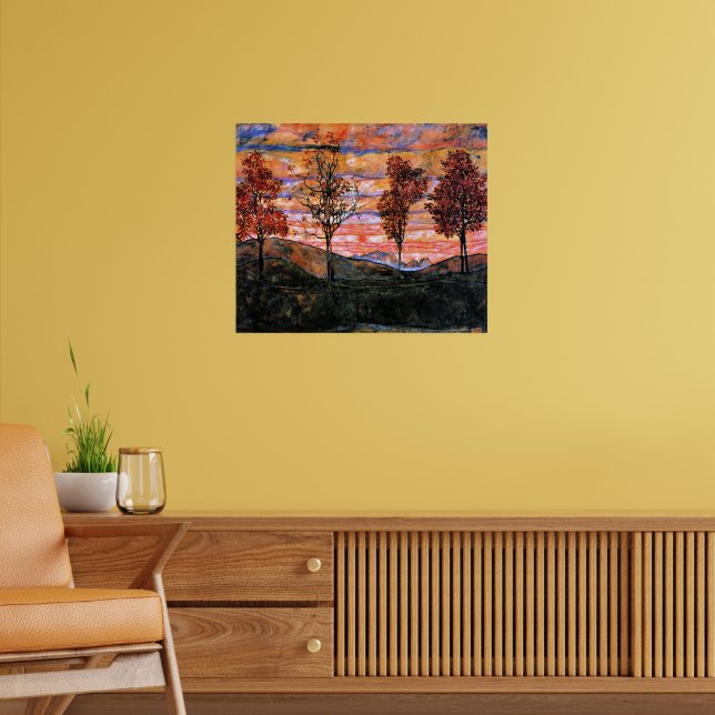 Four Trees, art by Egon Schiele, Poster (Living Room 2)