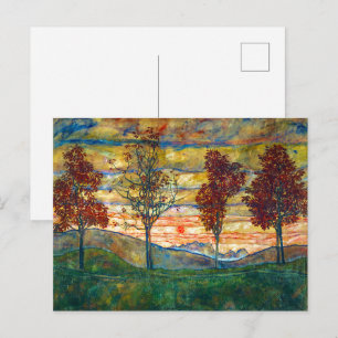 Four Trees Egon Schiele Postcard