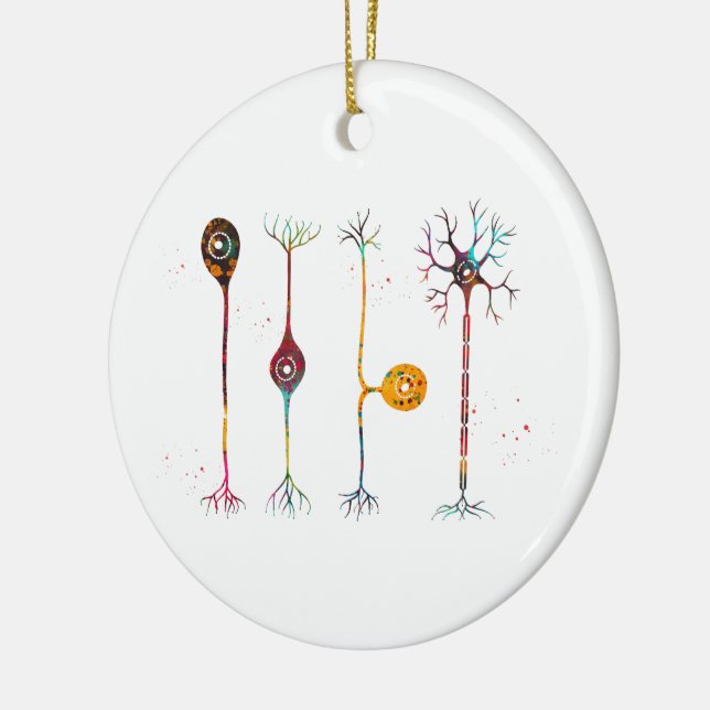 Four types of neurons ceramic ornament (Left)
