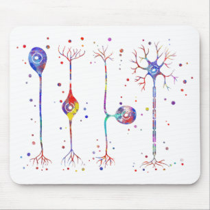 Four types of neurons mouse pad