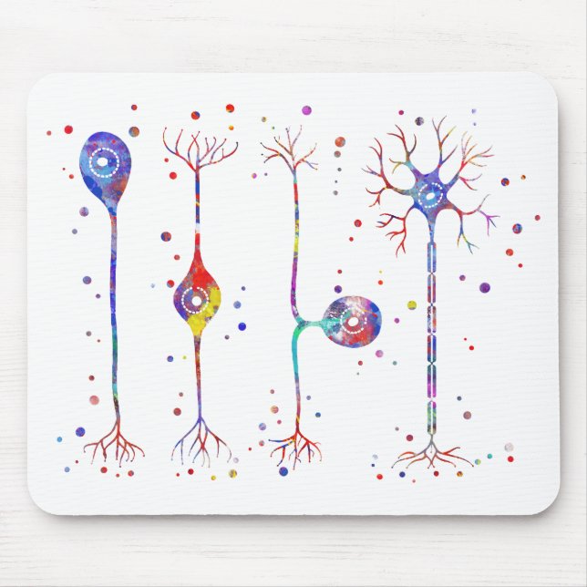 Four types of neurons mouse pad (Front)