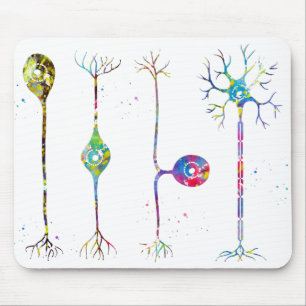 Four types of neurons mouse pad