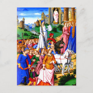 "Four Unicorns lead the Procession" Postcard