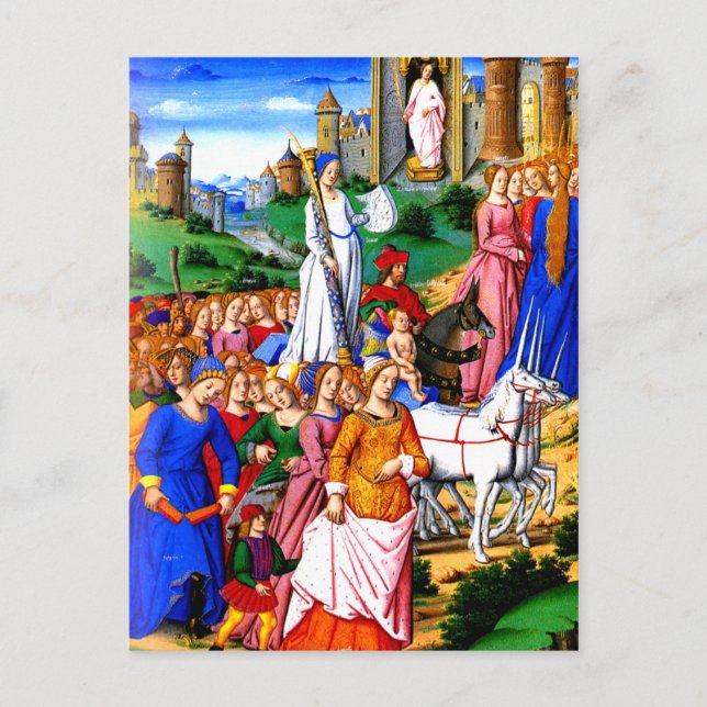 "Four Unicorns lead the Procession" Postcard (Front)