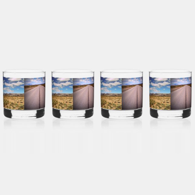 Four Vacation or Travel Photo Whiskey Glass (Front)