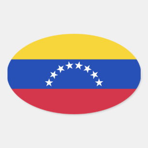 FOUR Venezuela Flag Oval Sticker