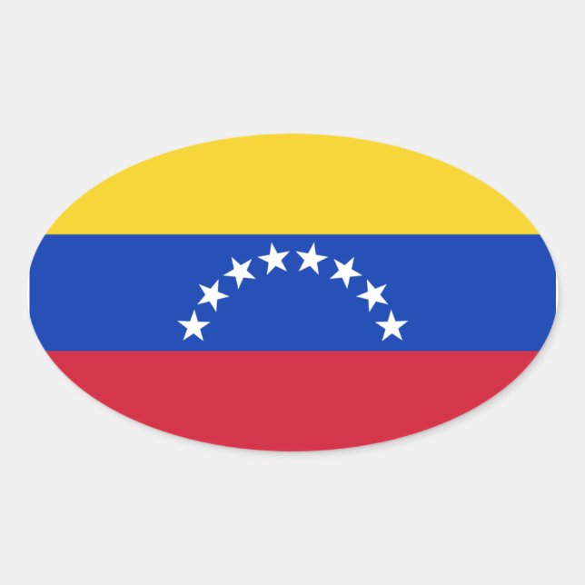 FOUR Venezuela Flag Oval Sticker (Front)