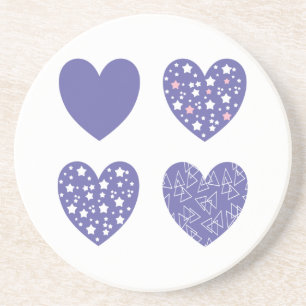Four Veri Peri Hearts Coaster