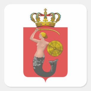 FOUR Warsaw Coat of Arms Square Sticker