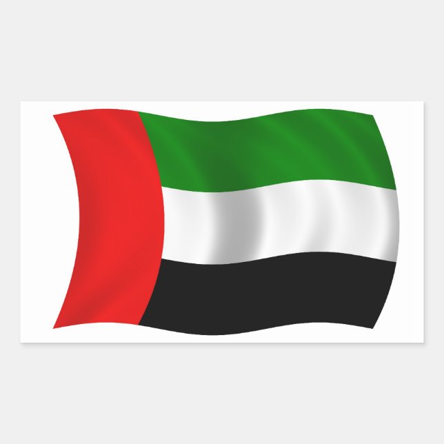 FOUR Waving UAE Flag Sticker (Front)