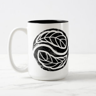 Four Winds One Breath "Yin Yang Feathers" Two-Tone Coffee Mug