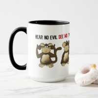 Four Wise Monkeys Funny Cartoon Design