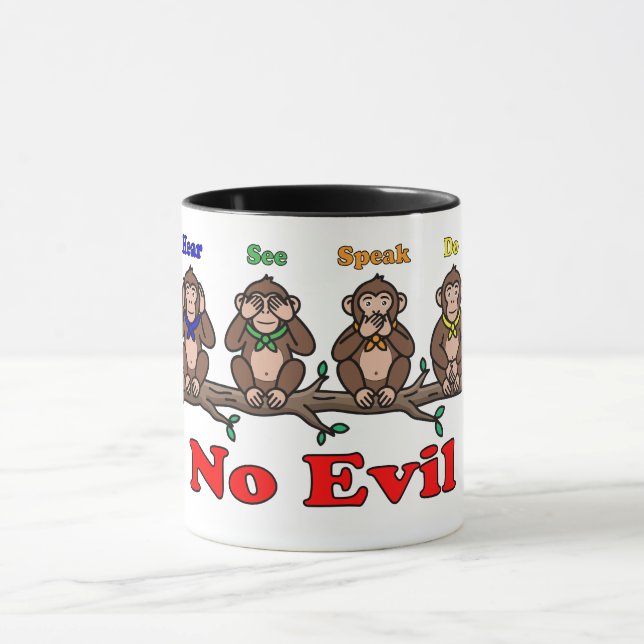 Four Wise Monkeys Mug (Center)