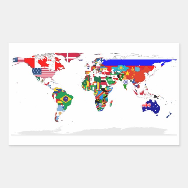 FOUR World Flags Map Sticker (Front)