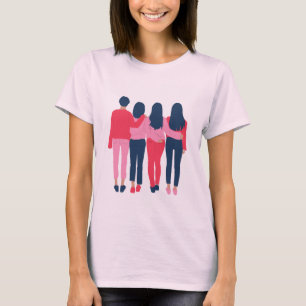 Four young girl T-Shirt design