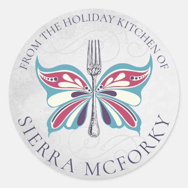 Fourche papillon Noël fait maison par autocollant (Devant)