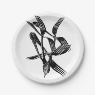 Fourchettes sur une assiette