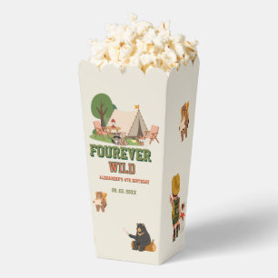Fourever wild Camper safari Woodland 4th birthday Favor Box