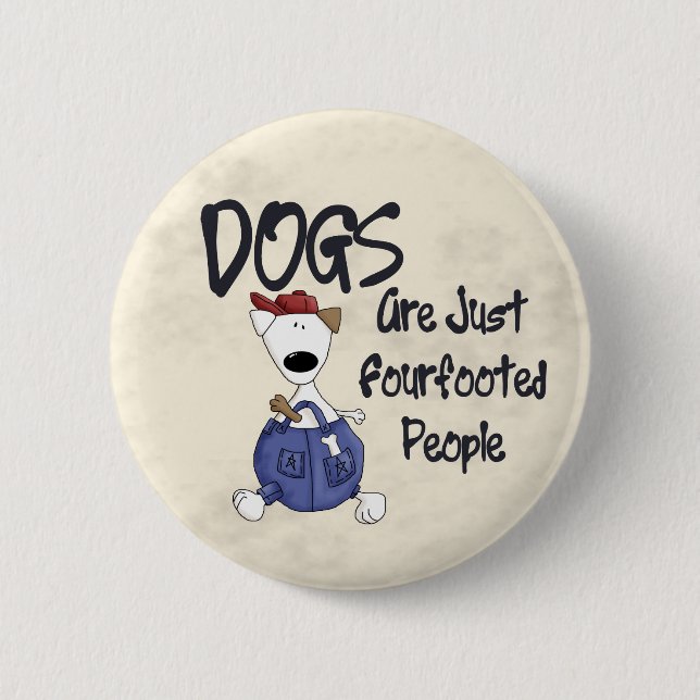 Fourfooted People 2 Inch Round Button (Front)