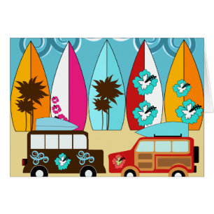 Fourgons hippies surfants sans valeur de plage de