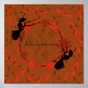 fourmi, affirmation positive ,phrase inspirante poster