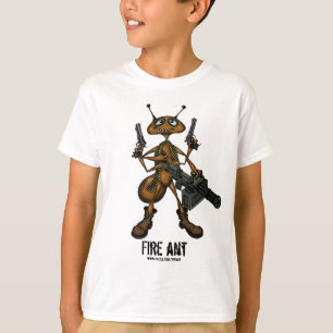 Fourmi de feu drôle avec le T-shirt de dessin de