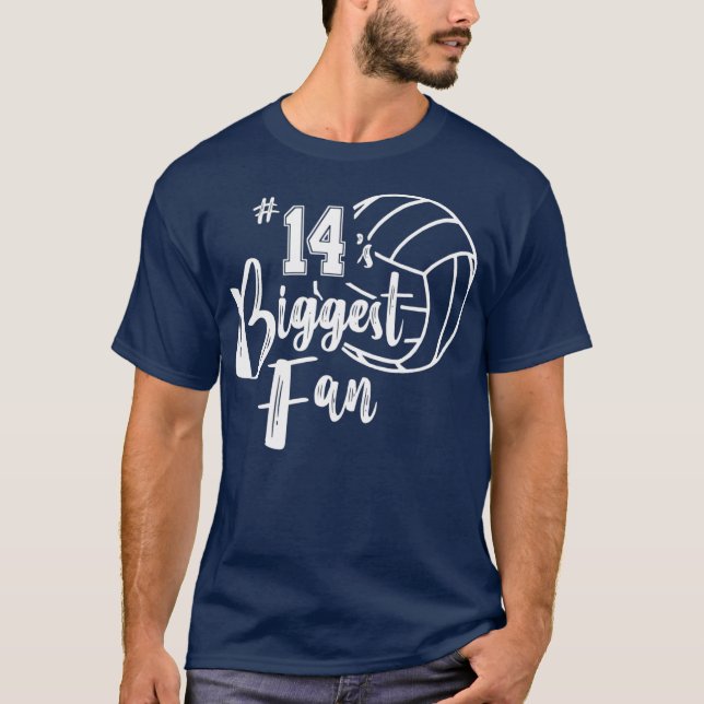 Fourn 14 Biggest Fan  Volleyball Mom Volleyball T-Shirt (Front)