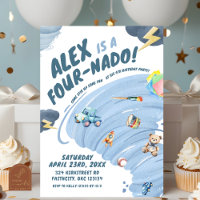 Fournado Boy Tornado Storm Fourth Birthday Party