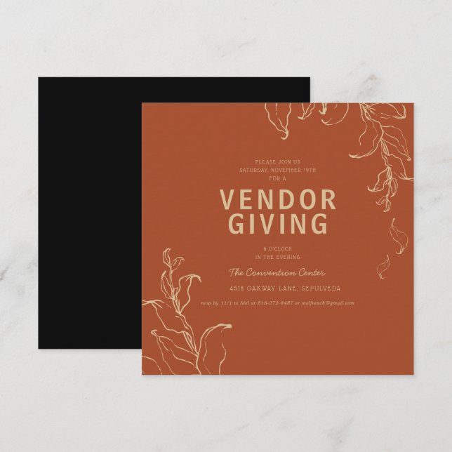 Fournisseur | Invitation à la fête de Thanksgiving (Devant / Derrière)