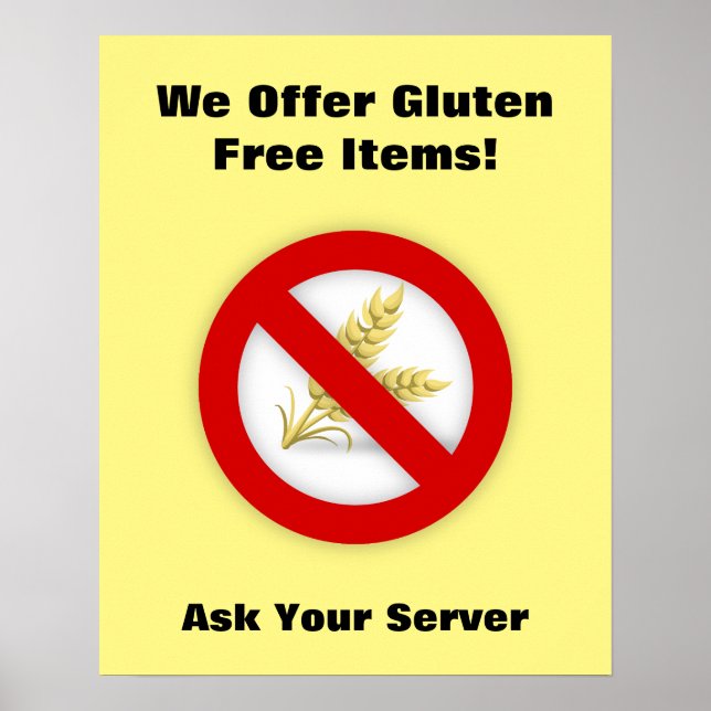Fournitures de restaurant Poster sans gluten (Devant)