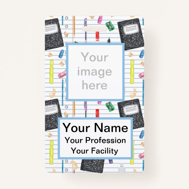 Fournitures d'écriture personnalisées - Badge de s (Devant)